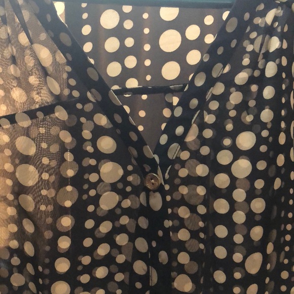 Gold and Black Button up Blouse - Picture 3 of 3